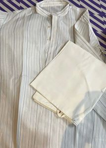 FREE WITH PYJAMA + Men&#39;s 42 SIZE Striped Kurta