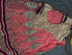 Pink &amp; Gold Embellished Lehenga