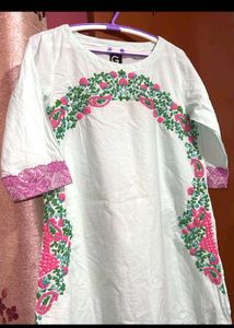 Pure Cotton Embroidered Kurti