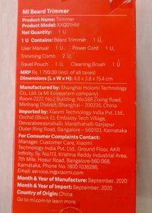 Mi Beard Trimmer IPX7 Washable Body