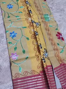 Bengal Cotton Saree With Hand Embroidery