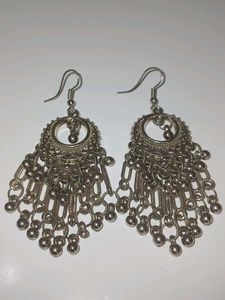 Silver Oxidized Earrings Jhumke