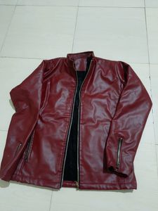 MAROON LEATHER JACKET