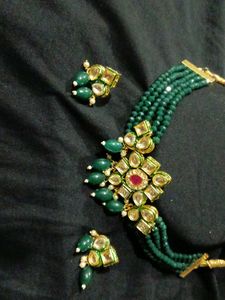 Green Kundan Necklace Set