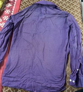 Purple Striped Button-Down Shirt