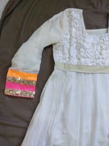 Elegant White Anarkali Suit