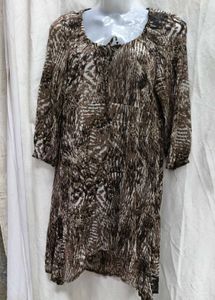 262011. Patterned Brown Tunic Top