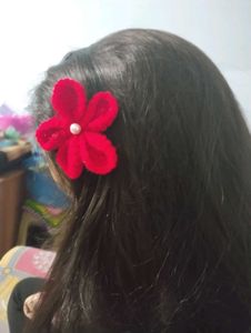 Red Flower Hair Clip