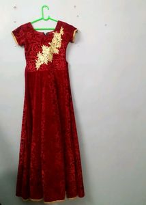 RED VELVET GOWN PARTY WEAR