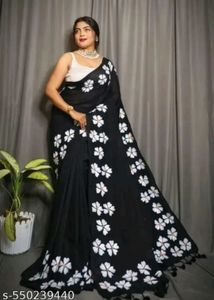 Floral Design Cotton Blend Saree