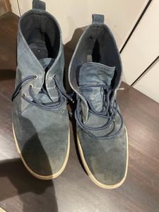 Suede Leather Blue Shoes For Men In Size 42