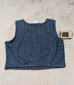 90s VTG denim sleeveless top