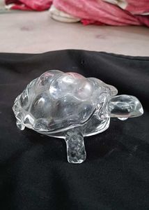 Vintage Clear Glass Turtle Figurine
