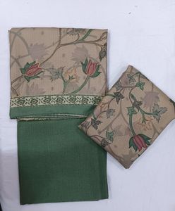 Green Printed Dress Material