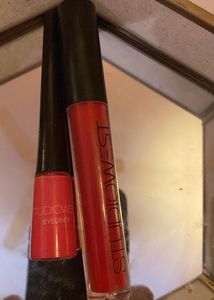 Studio West Red Eyeliner and Lip Gloss Set