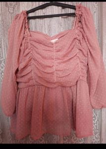Pink Puffed Sleeve Top