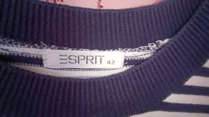 White and blue line sweater for girls