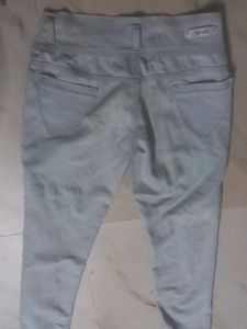 A blue skinny denim