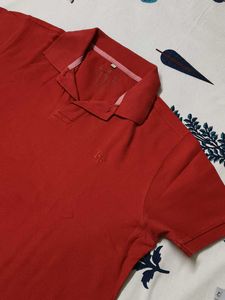 Women Red Cotton Classic Fit Polo Tshirt