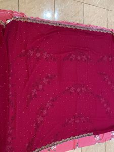Rani Pink Party Wear Saree