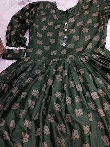 Floral Print Anarkali Dress With Bracelet Free