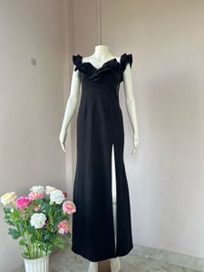 Black Front Slit Gown