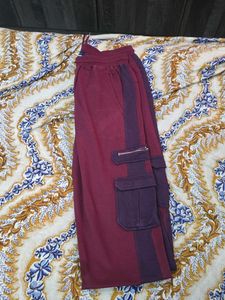 Maroon Side Stripe Joggers