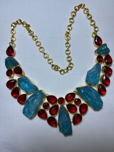 Bold Necklace Sky blue And Red