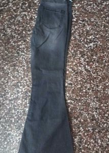 Black Flared Denim Jeans