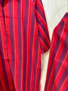 Anouk Cotton Stripped Kurta Set