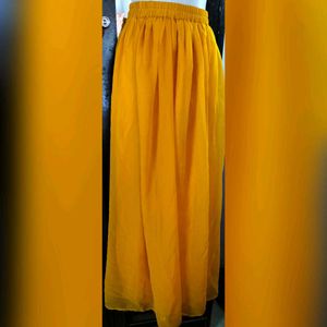 Women Yellow Ethnic Gown With Shrug ( 3 Piece Set)