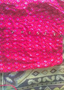 Red Printed Mini Skirt