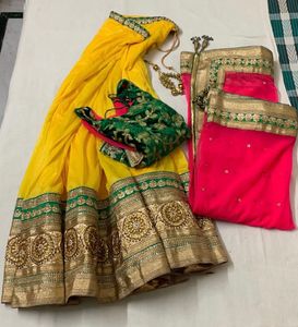 Handwork Lehenga Choli Dupatta Set