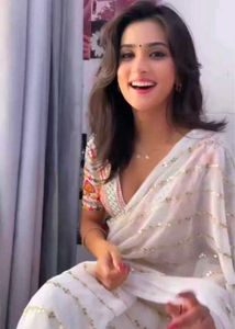 White Sareee With Pink Blouse