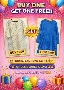 🌿🌿Verdant Linen Kurta+FREE Indigo💙✨Deal🔥!