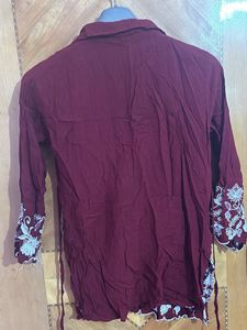 Cotton Maroon Cord Set