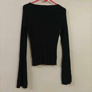H&amp;M Rib-knit sweetheart neck top