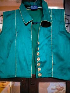 Teal festive blouse