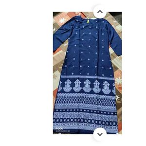 Navy Blue Printed Kurti