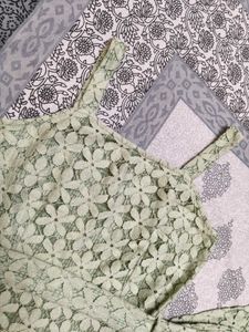 Faballey Green Lace Strappy Belted Peplum Top