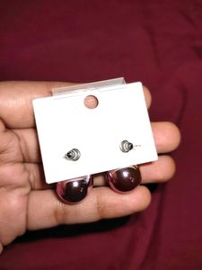 Silver Purple Teardrop Earrings