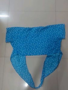 Cute Blue Floral Crop Top