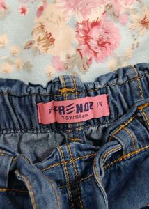 Denim Shorts with Tie Waist (Size 7-8 Year)
