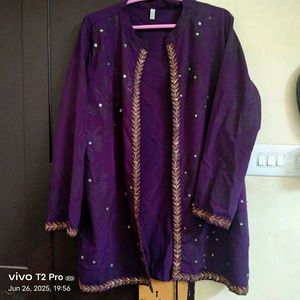 Georgette Ethnic Top Long Skirt Jacket Set