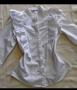 White Ruffle Top
