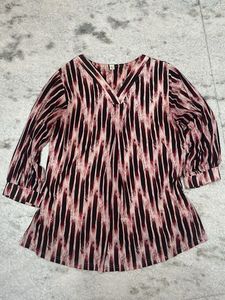 Sparkling Striped V-Neck Top