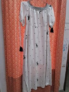 White Embroidered Party Dress