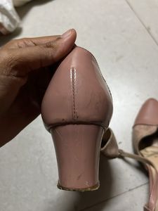 Pink Pointed-Toe Ankle Strap Heels