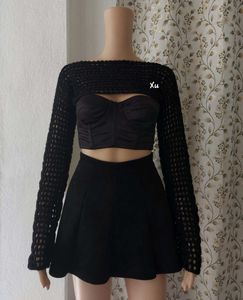 Crochet Black Bolero Shrug