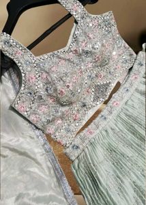 🆕🆕 FULLY STITCHED PASTEL GREEN AESTHETIC LEHENGA
